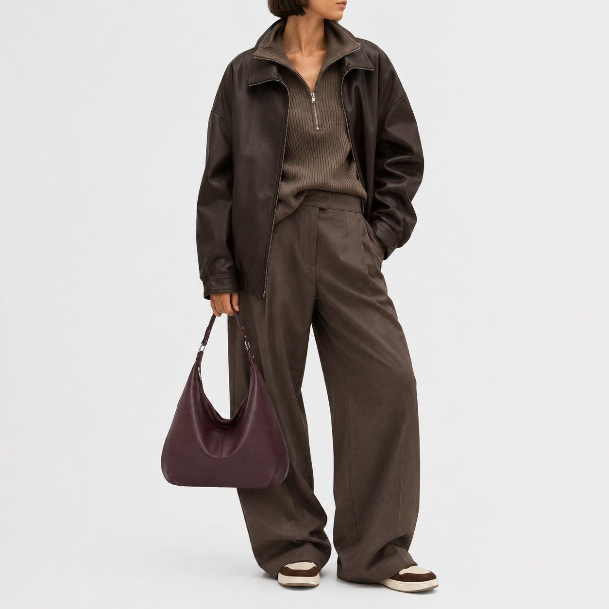 Sac À Main Femmes Bordeaux En PU