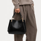 Sac À Main Noir Femme Imprimé Crocodile