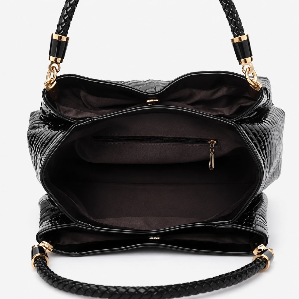 Sac À Main Noir Femme Imprimé Crocodile