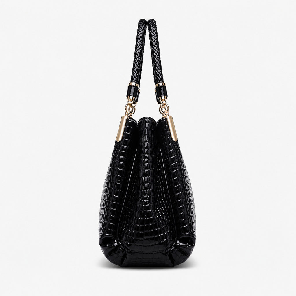Sac À Main Noir Femme Imprimé Crocodile