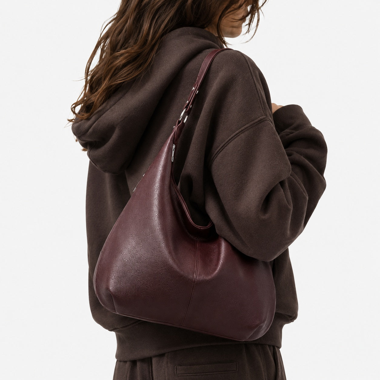 Sac À Main Femmes Bordeaux En PU