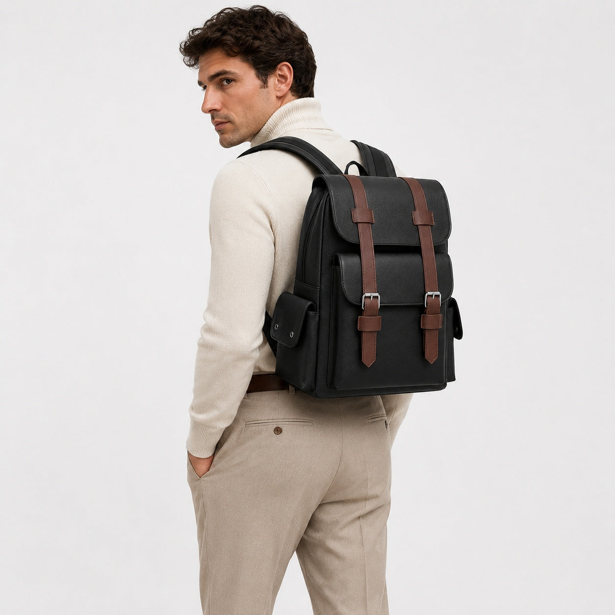 Sac À Dos En Similicuir À Rabat