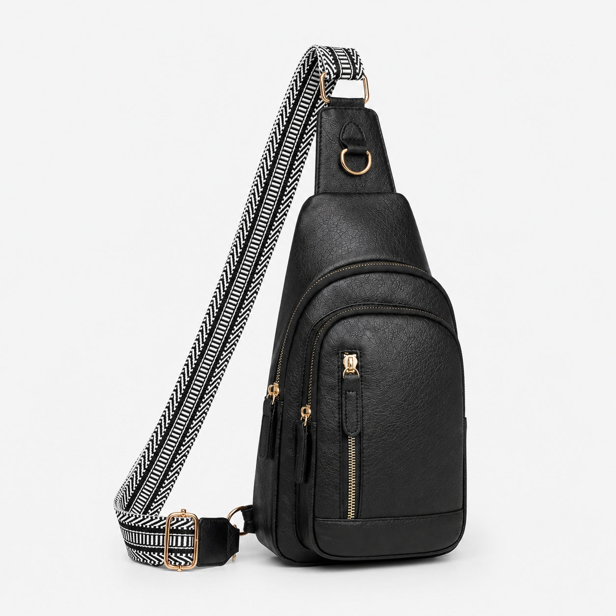Sac Bandoulière En Similicuir À Poches Zippées
