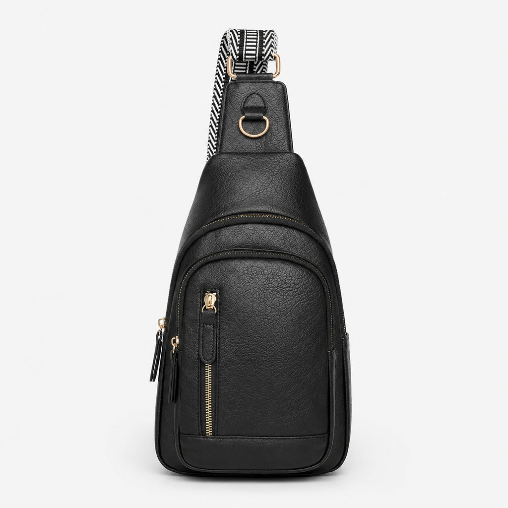 Sac Bandoulière En Similicuir À Poches Zippées