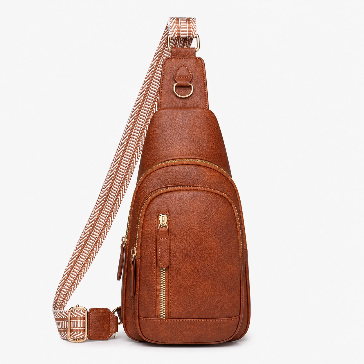 Sac Bandoulière En Similicuir À Poches Zippées