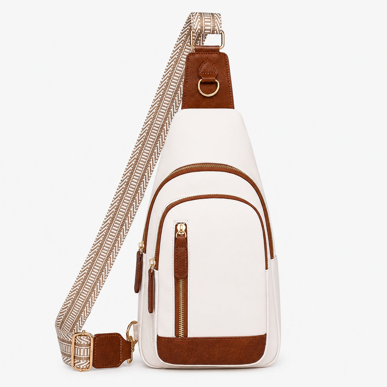 Sac Bandoulière En Similicuir À Poches Zippées