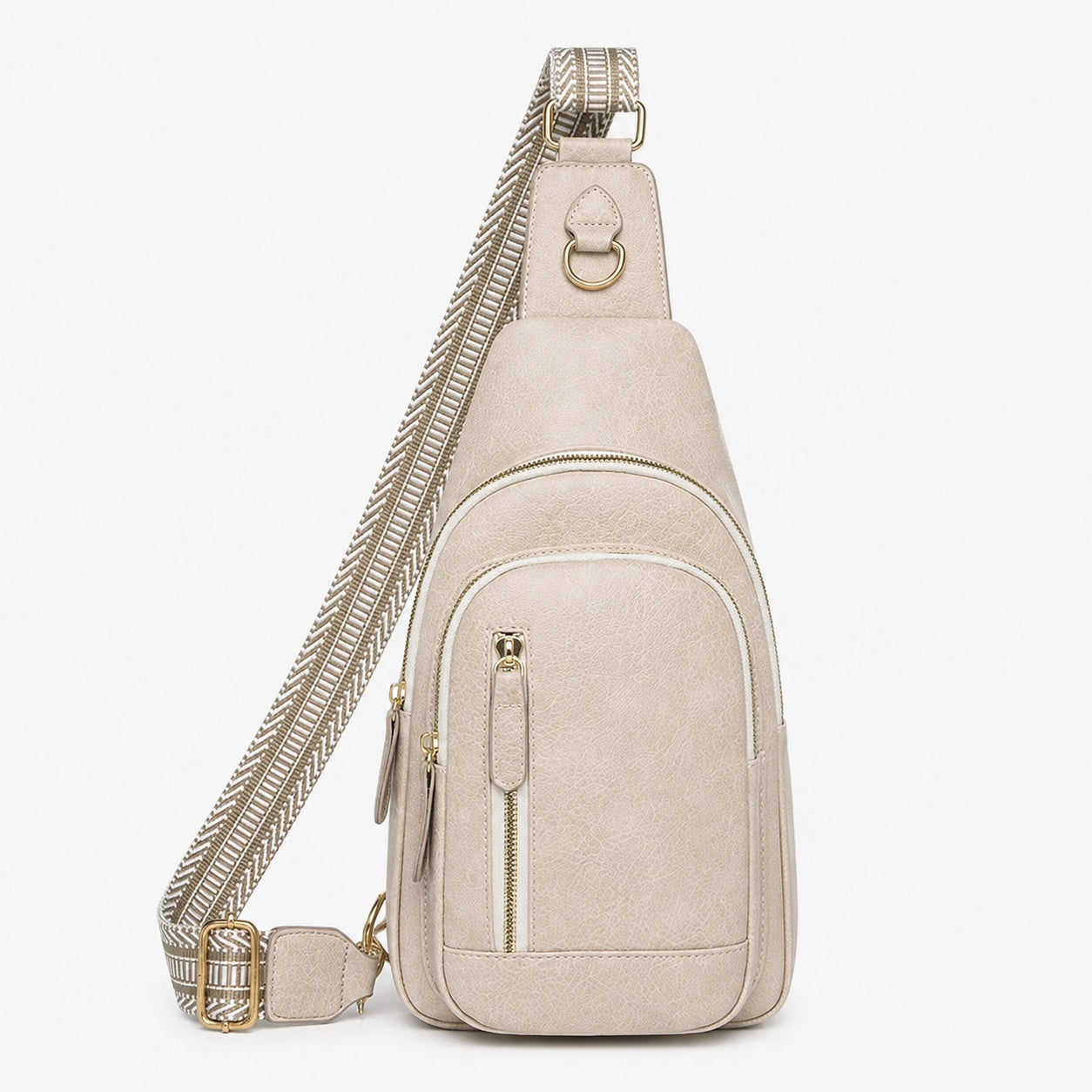 Sac Bandoulière En Similicuir À Poches Zippées