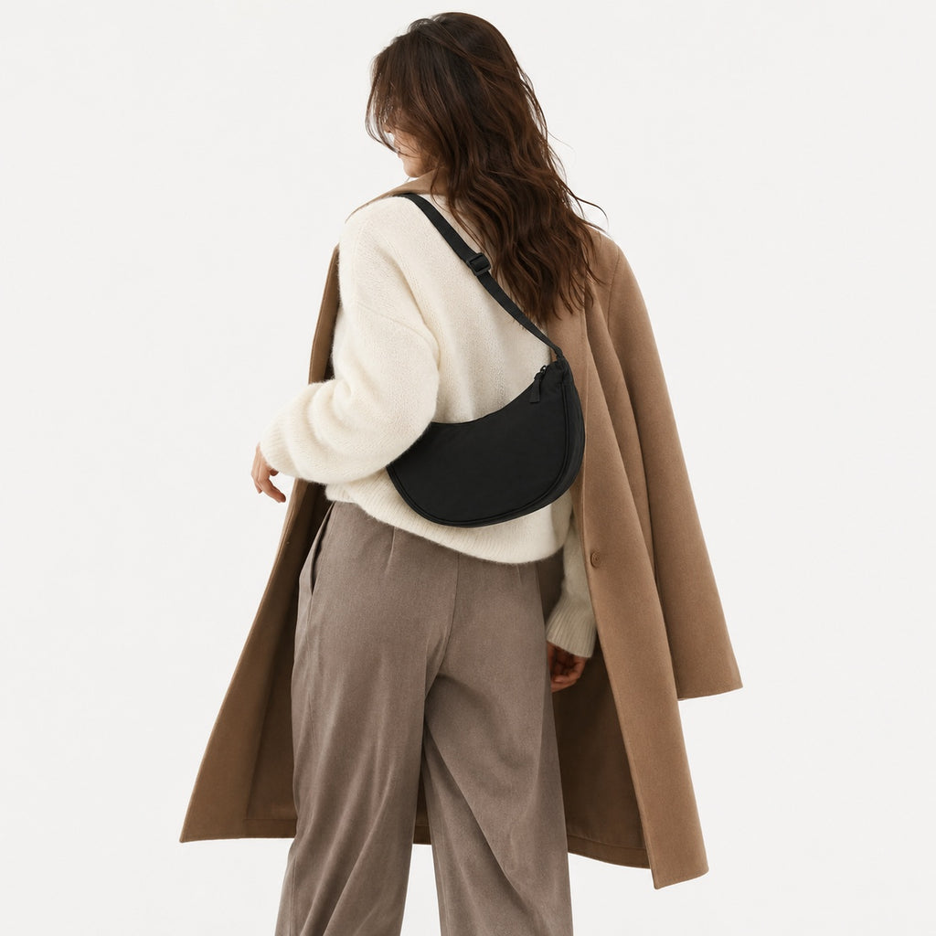 Sac À Main Bandoulière Nylon Demi-Lune