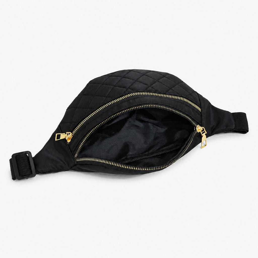 Sac Banane Noir Matelassé