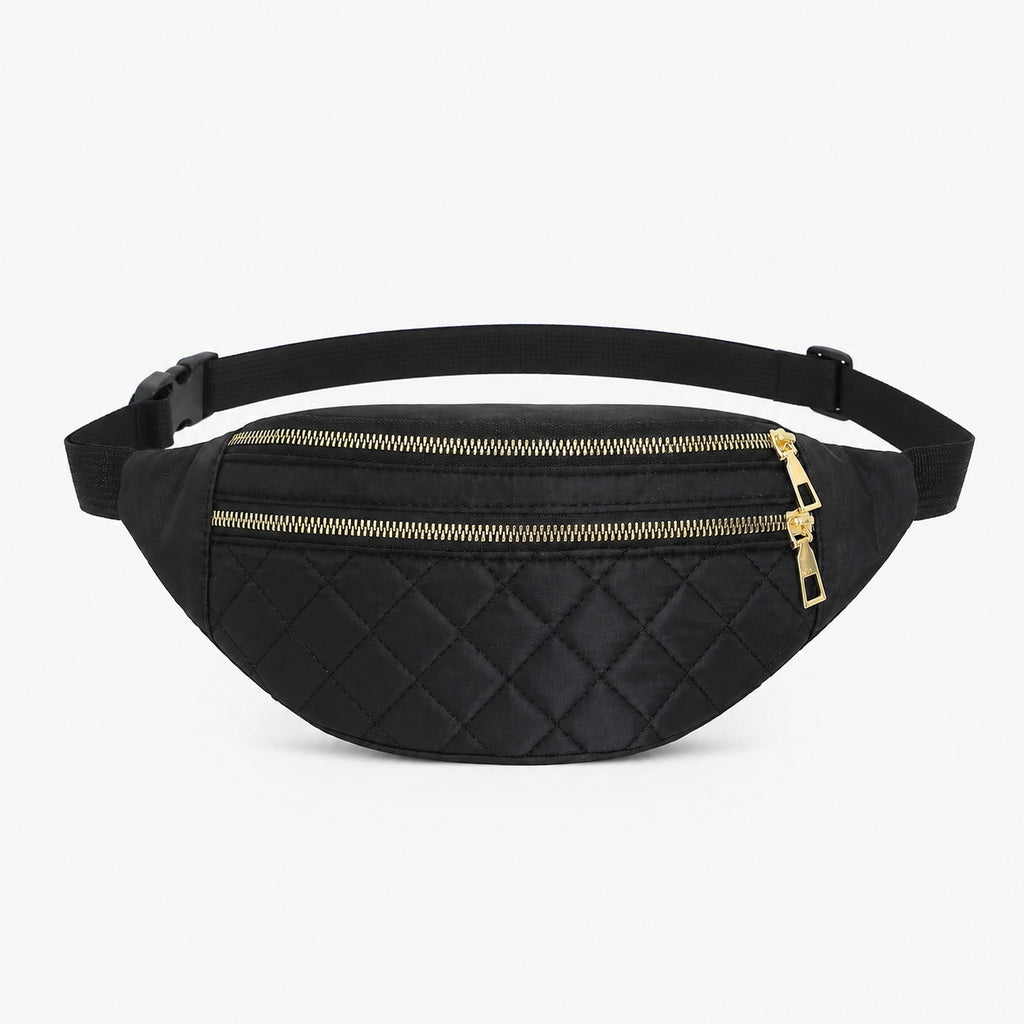Sac Banane Noir Matelassé