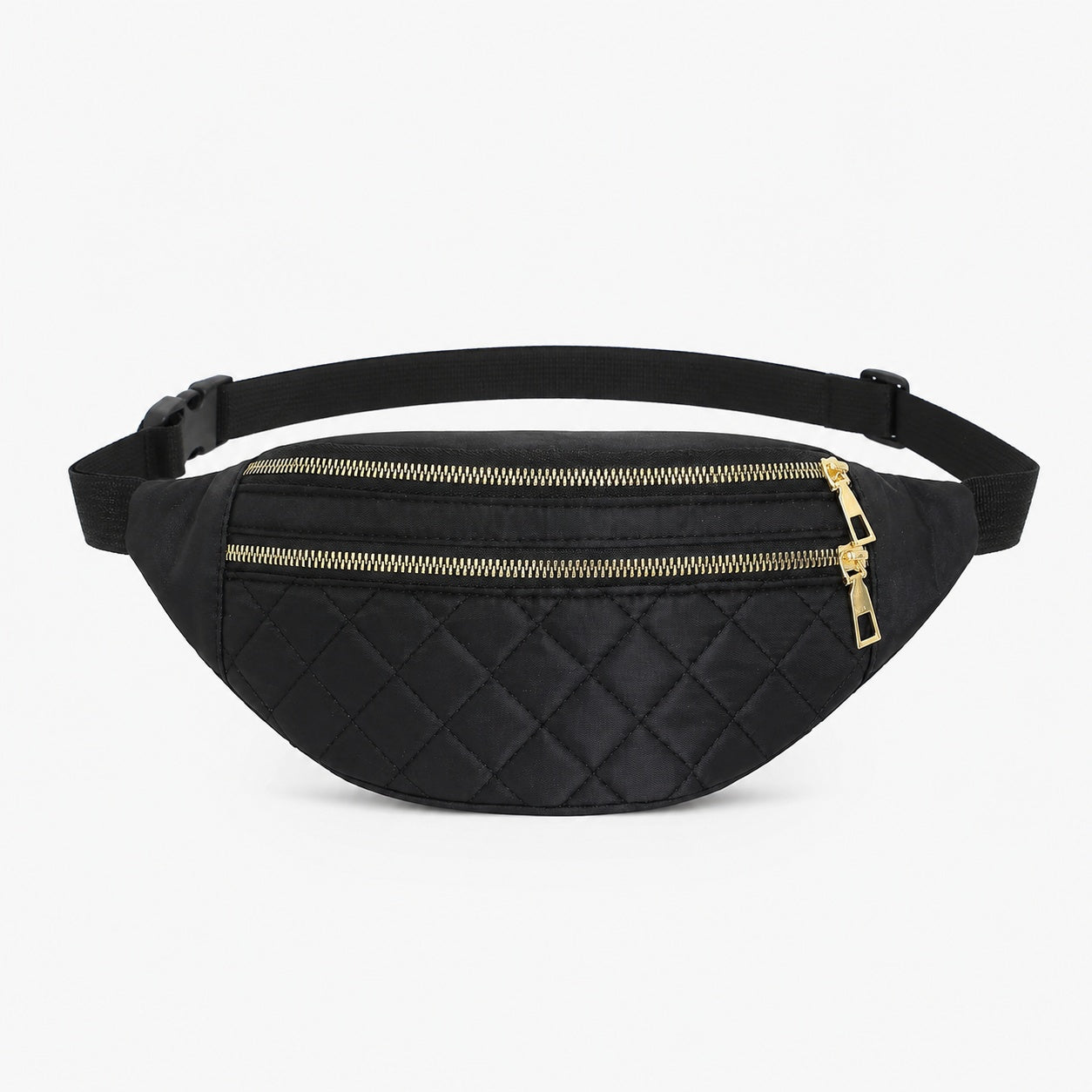 Sac Banane Noir Matelassé