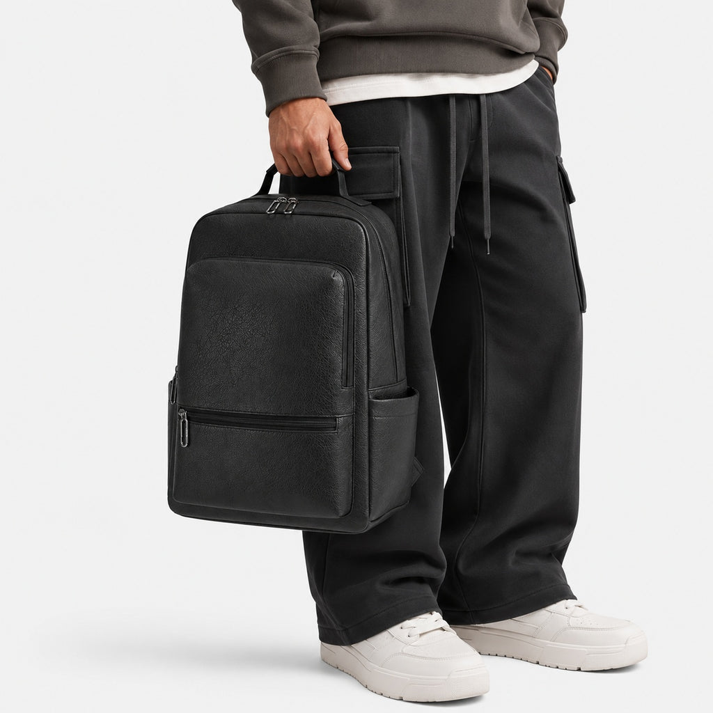 Sac À Dos Ordinateur En Similicuir Noir