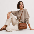 Sac À Main Effet Cuir Ciré À Rabat