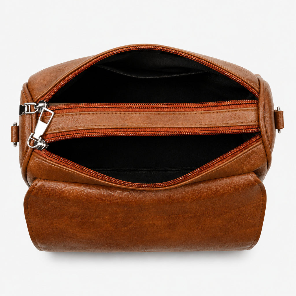 Sac À Main Effet Cuir Ciré À Rabat
