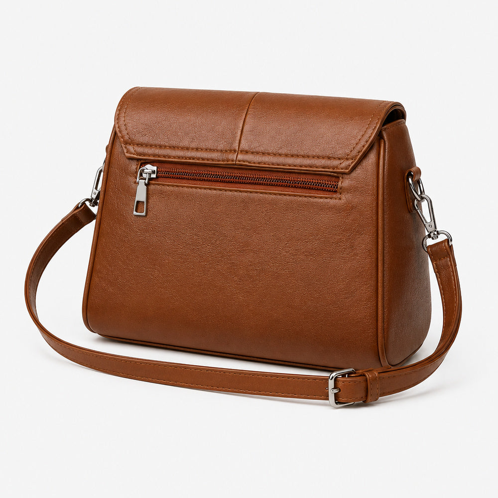 Sac À Main Effet Cuir Ciré À Rabat