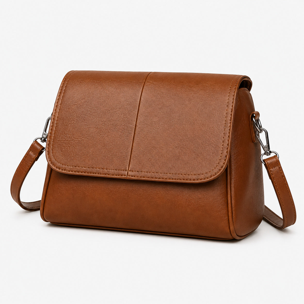 Sac À Main Effet Cuir Ciré À Rabat