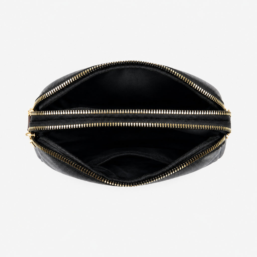Sac Bandoulière Femme Cuir Véritable À Fermeture Zippée