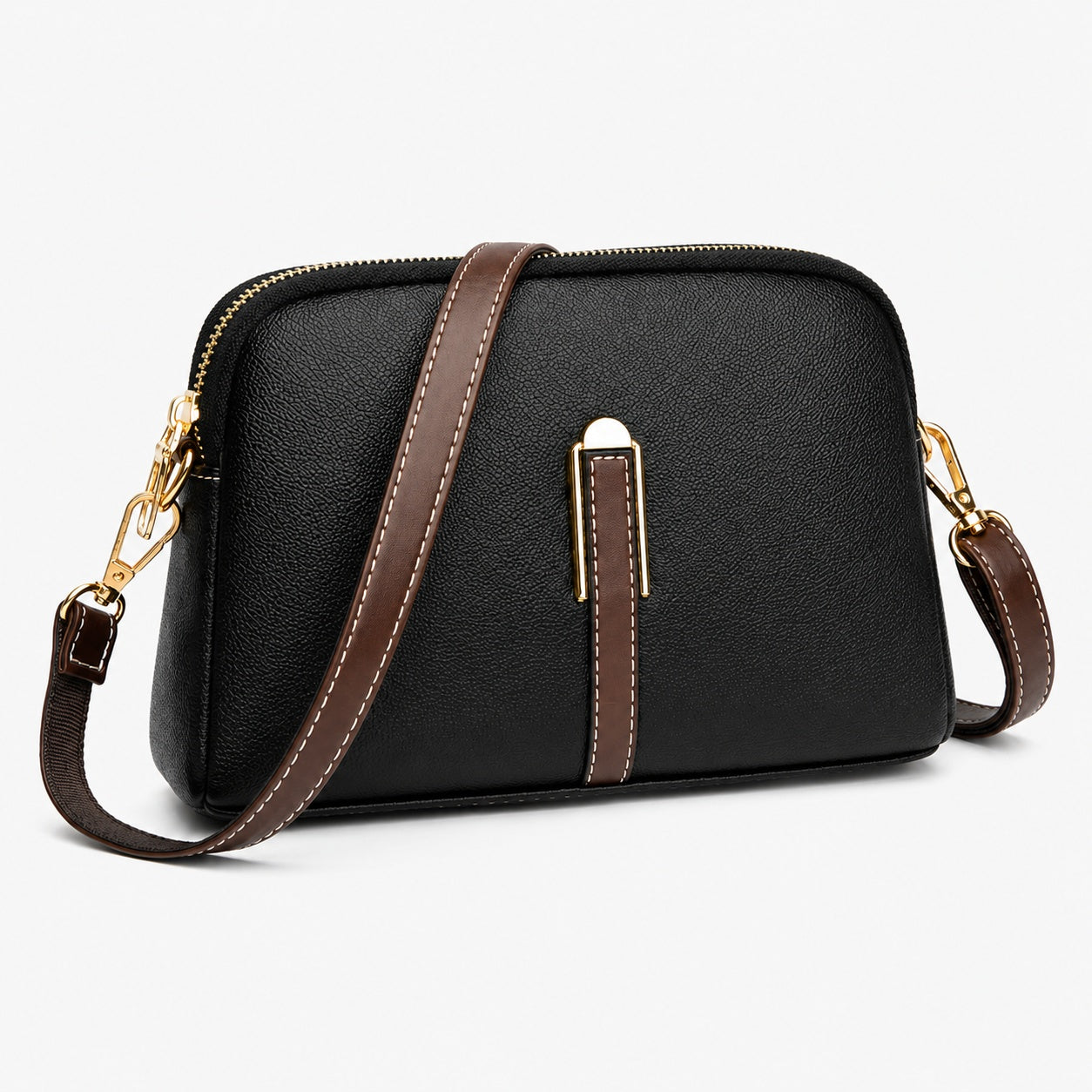 Sac Bandoulière Femme Cuir Véritable À Fermeture Zippée