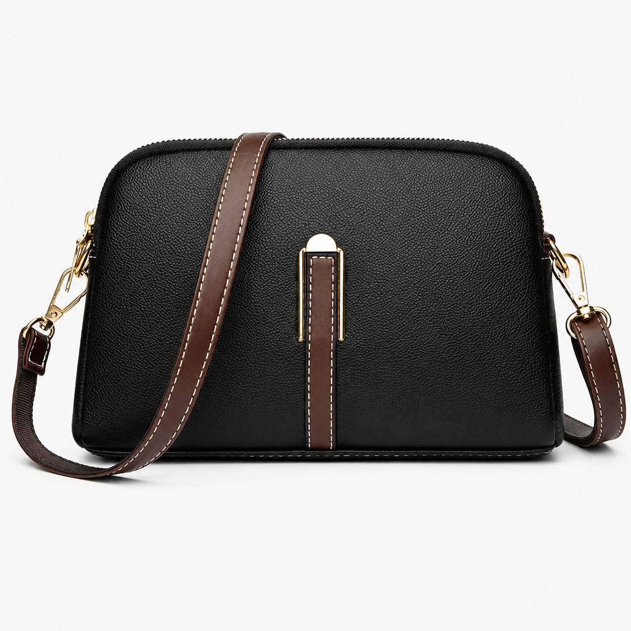 Sac Bandoulière Femme Cuir Véritable À Fermeture Zippée