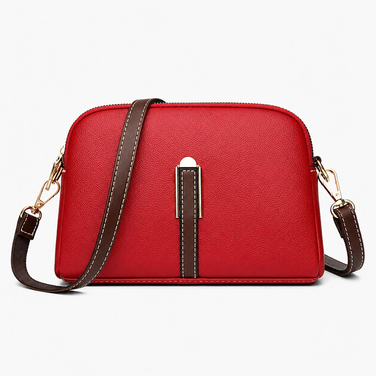 Sac Bandoulière Femme Cuir Véritable À Fermeture Zippée