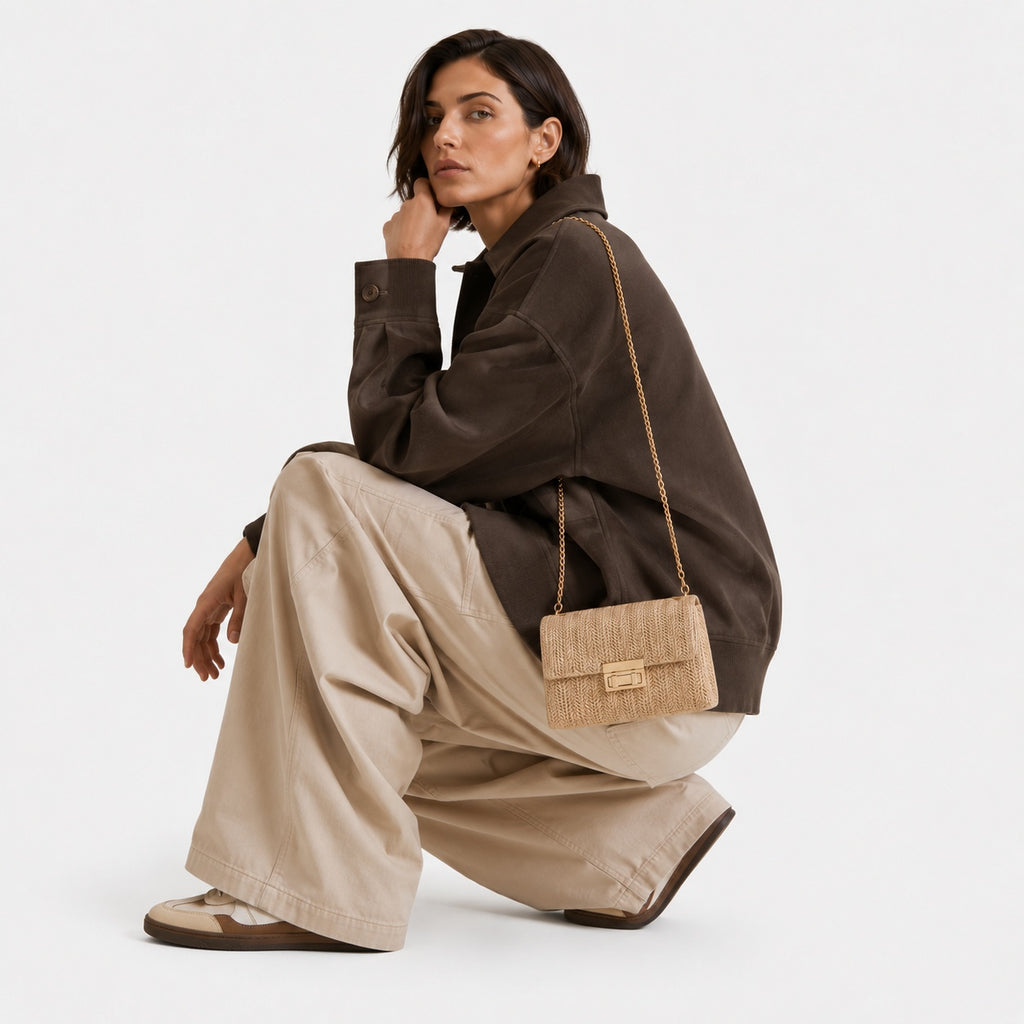 Sac À Main À Bandoulière Tressé À Chaîne