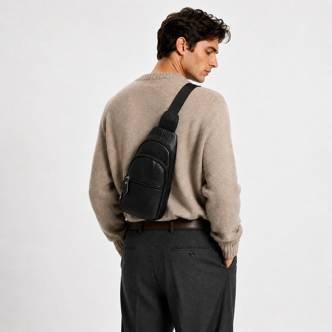 Sacoche Bandoulière En Cuir Véritable