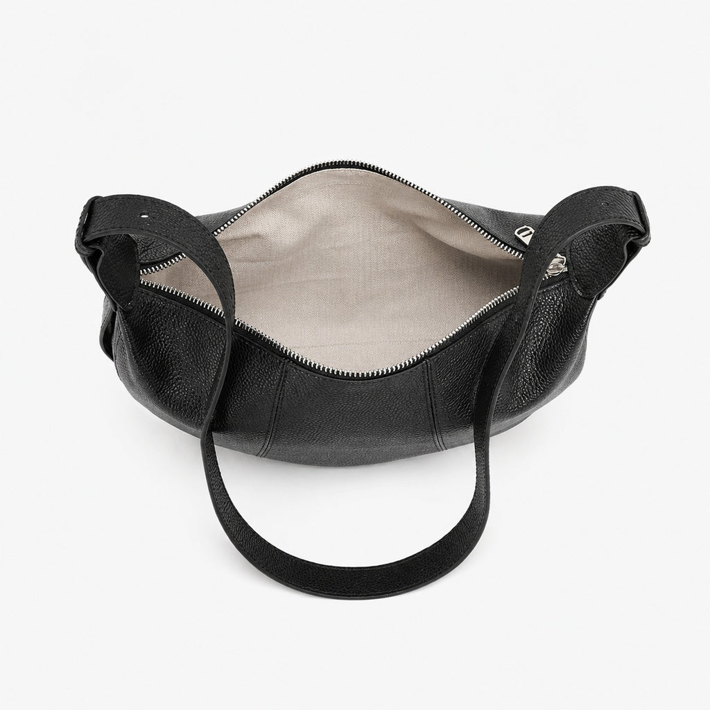 Sac À Main Demi-Lune En Cuir De Vachette