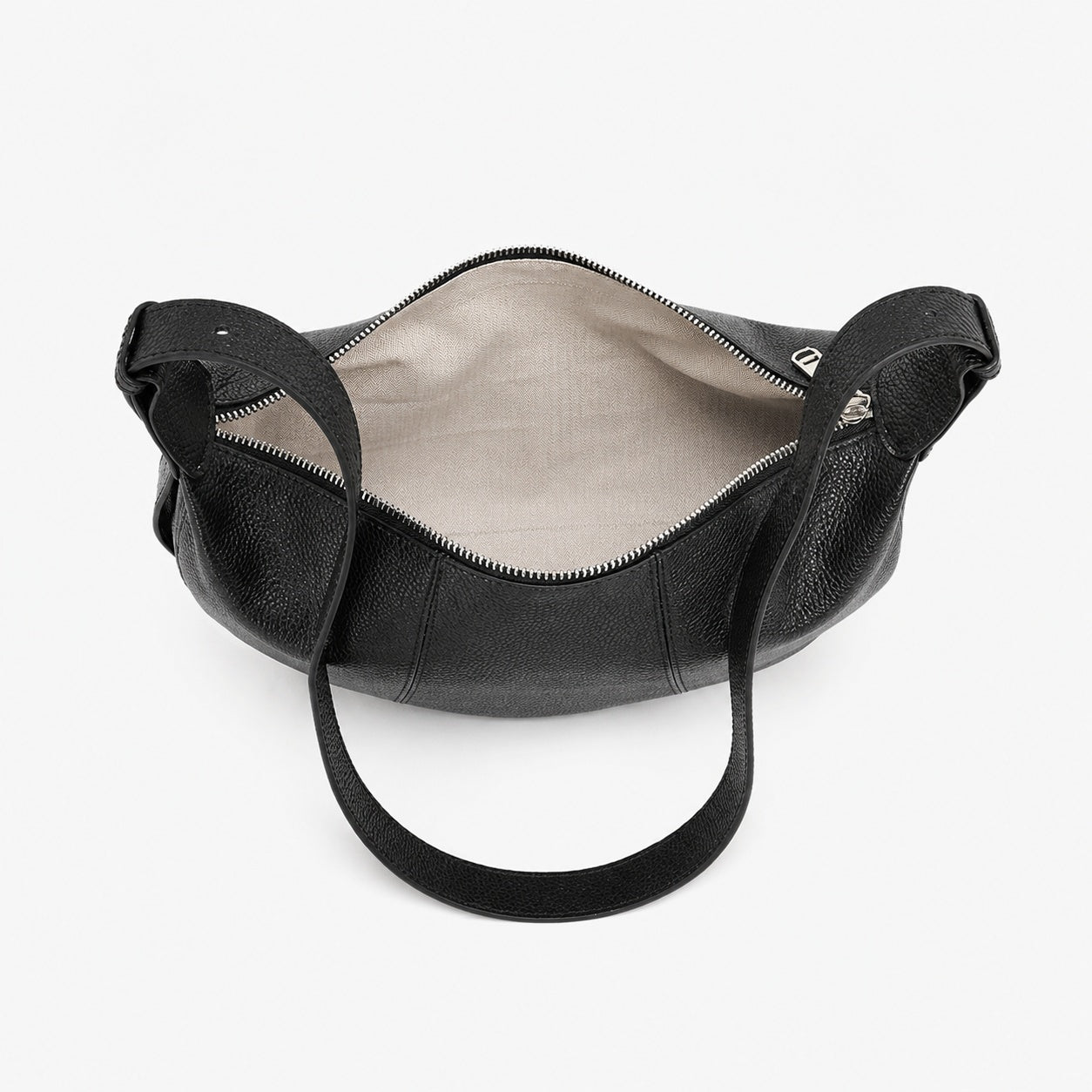 Sac À Main Demi-Lune En Cuir De Vachette