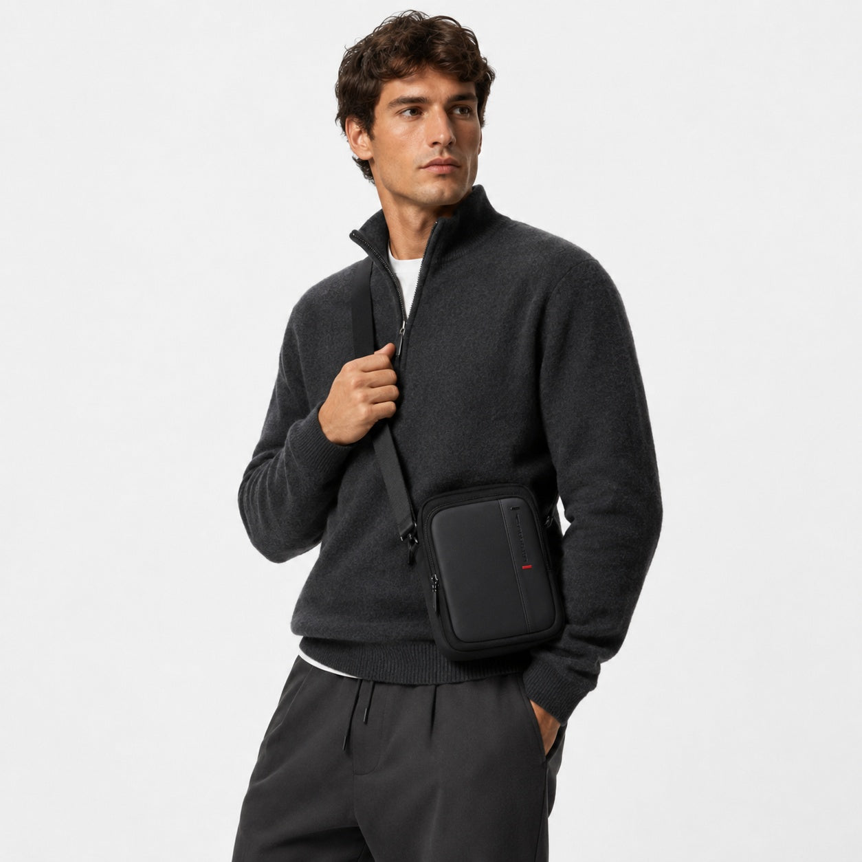 Sacoche À Bandoulière Homme Tissu Oxford